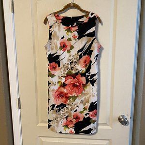 Pink Floral Sheath Dress